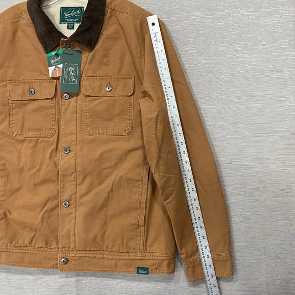 Woolrich Chore Jacket Mens XL Brown Canvas Sherpa Lined Corduroy Collar Barn - Picture 12 of 16
